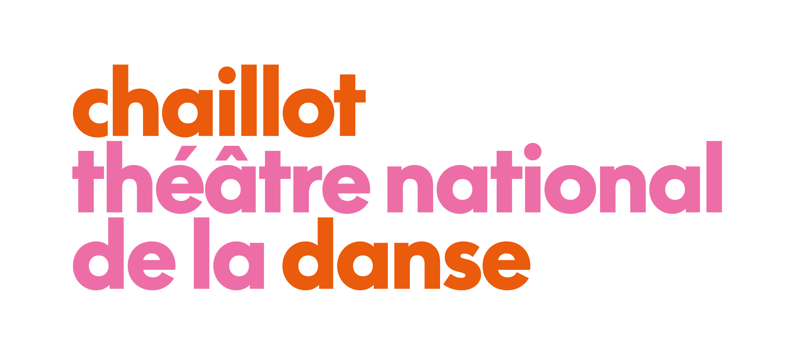 Logo de Chaillot - Théâtre National de la Danse en orange et rose