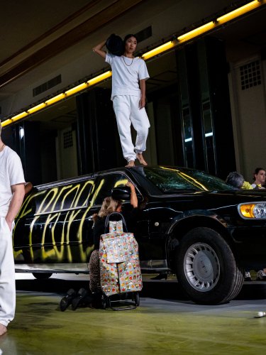 Dancers on a car