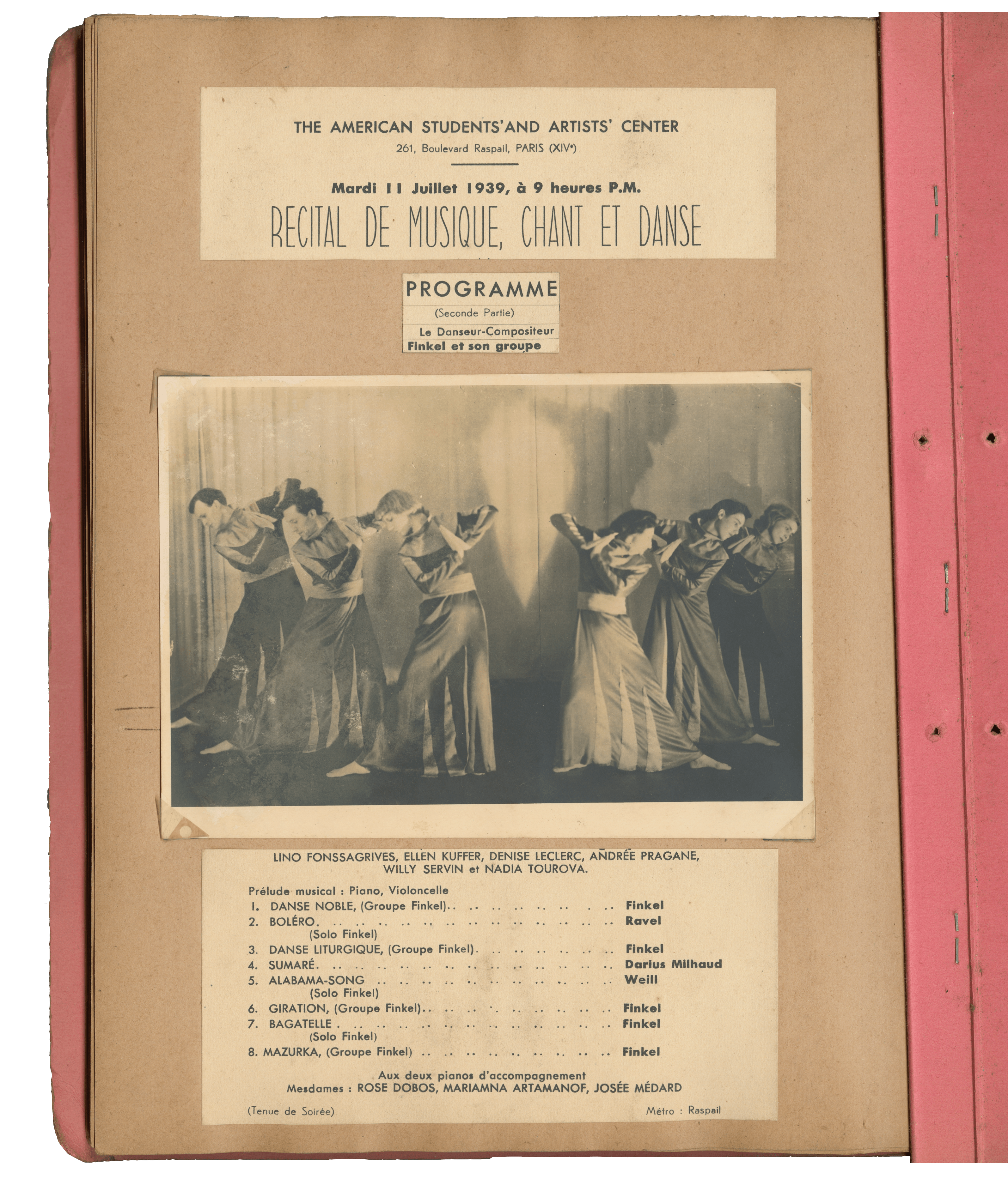 选自Andrée Pragane的相册，纪念Finkel Group，1939年。