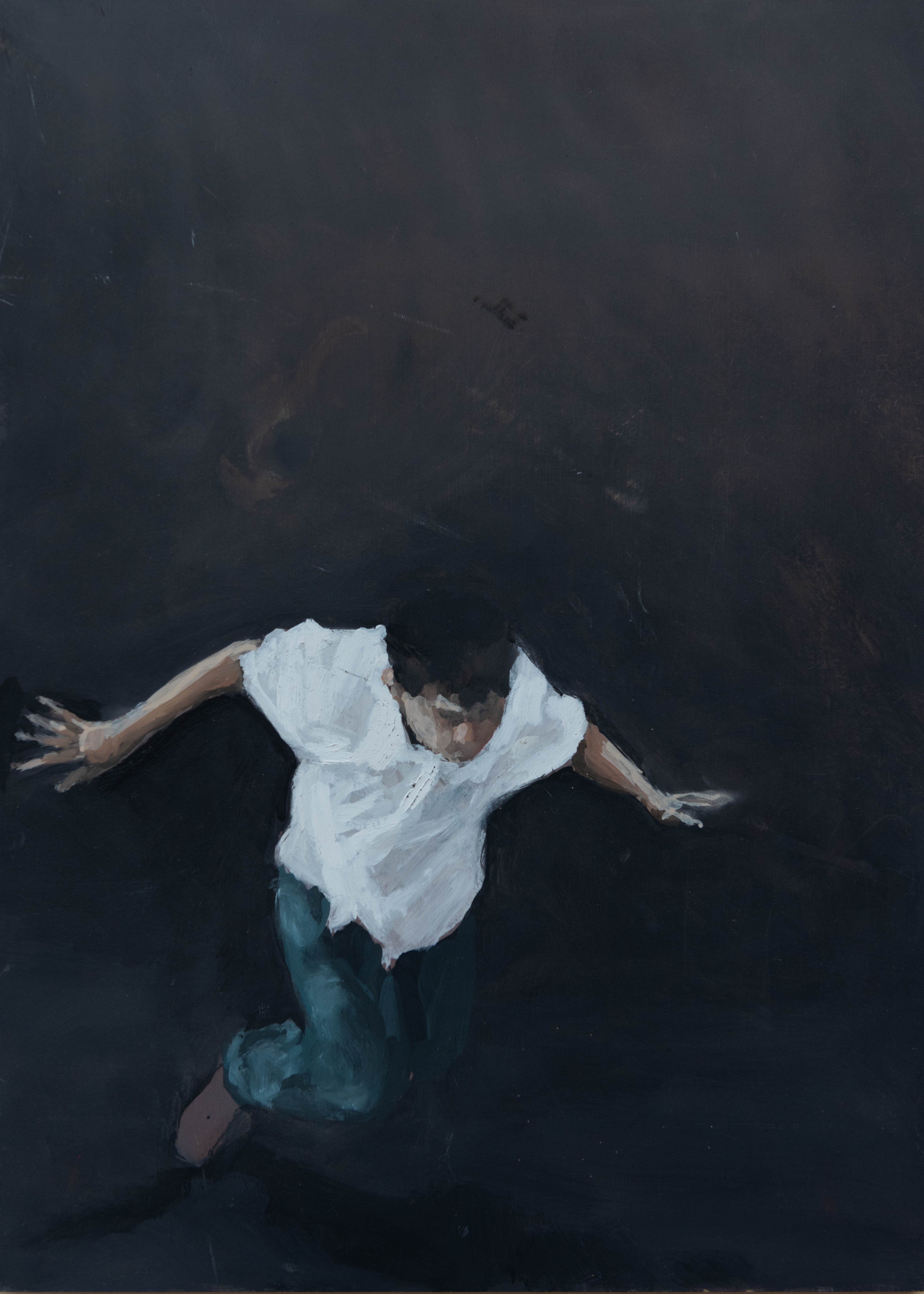 Steven Fillet為Anne Teresa De Keersmaeker的表演《EXIT ABOVE》所繪畫作