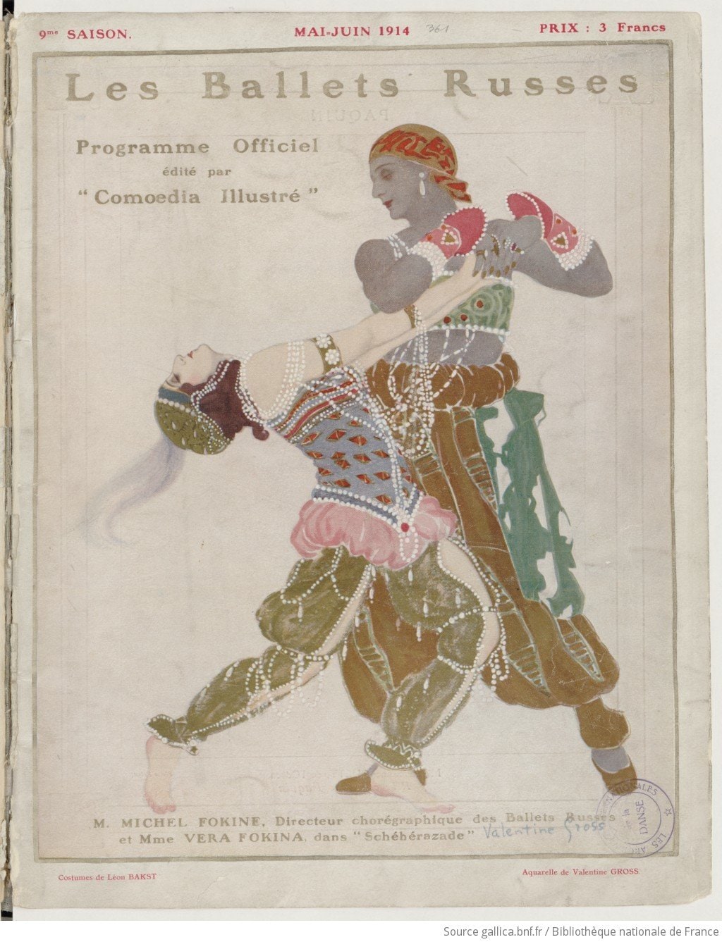 programme de ballet russe dessins danseurs orientaux