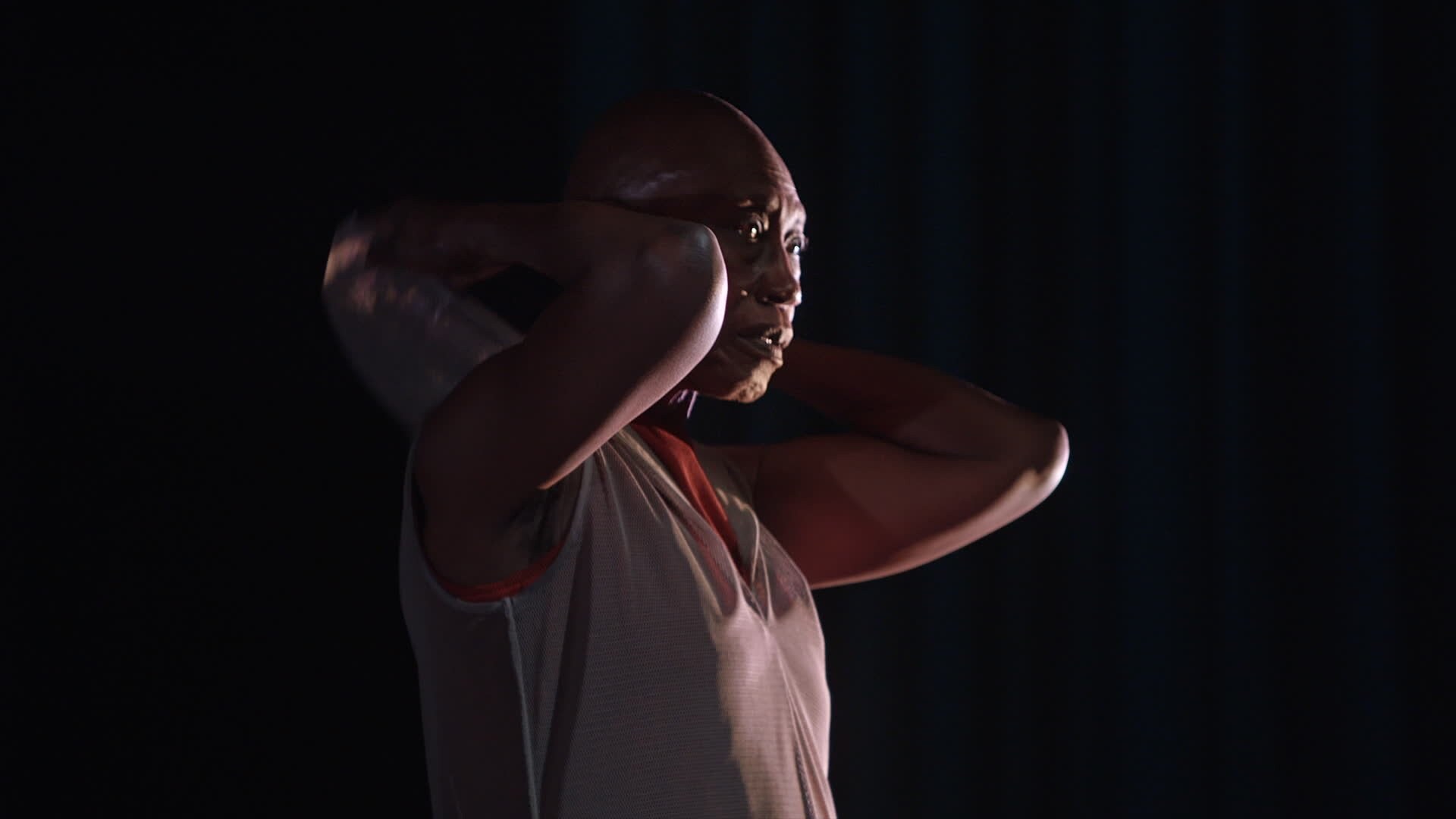 Dancer on stage, bust shot