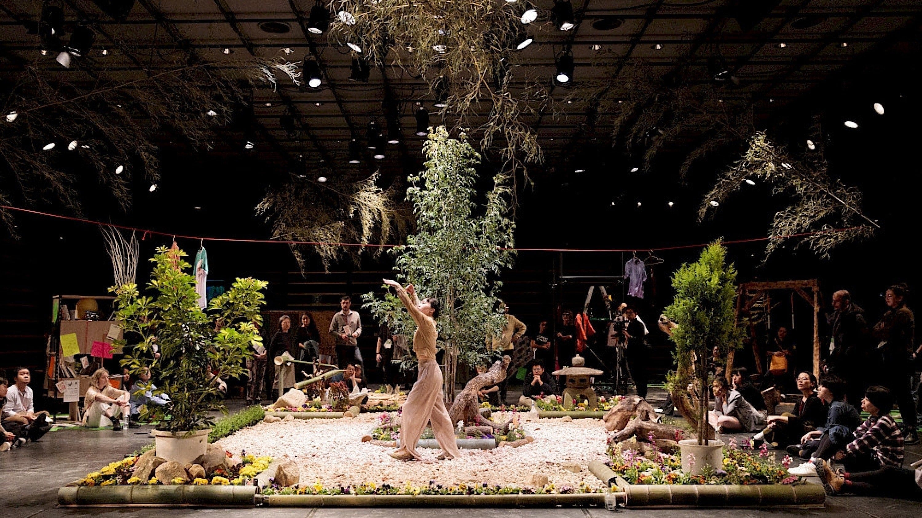 Ayaka Nakama in a garden on stage