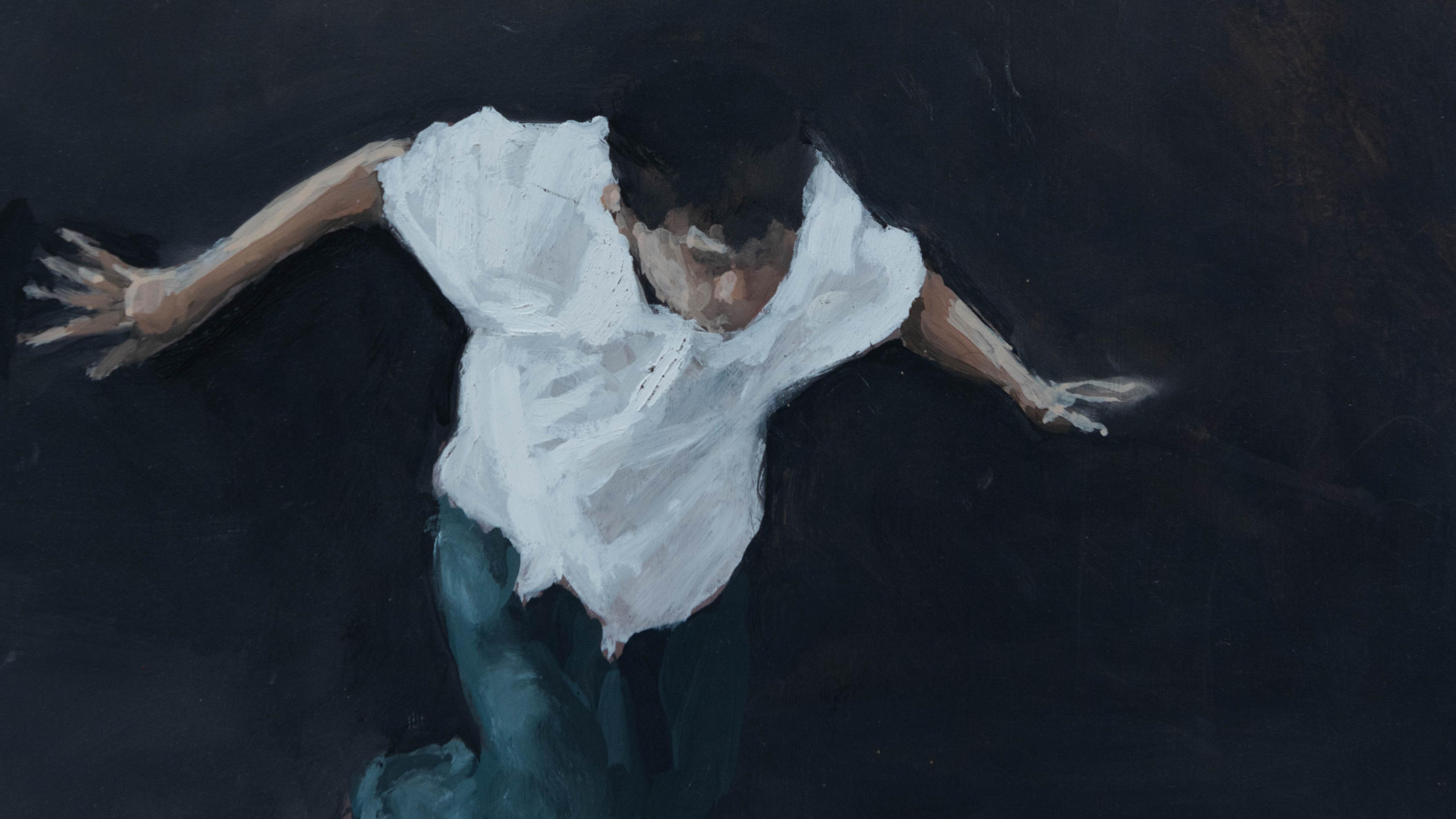 Peinture de Steven Fillet pour le spectacle EXIT ABOVE d’Anne Teresa De Keersmaeker