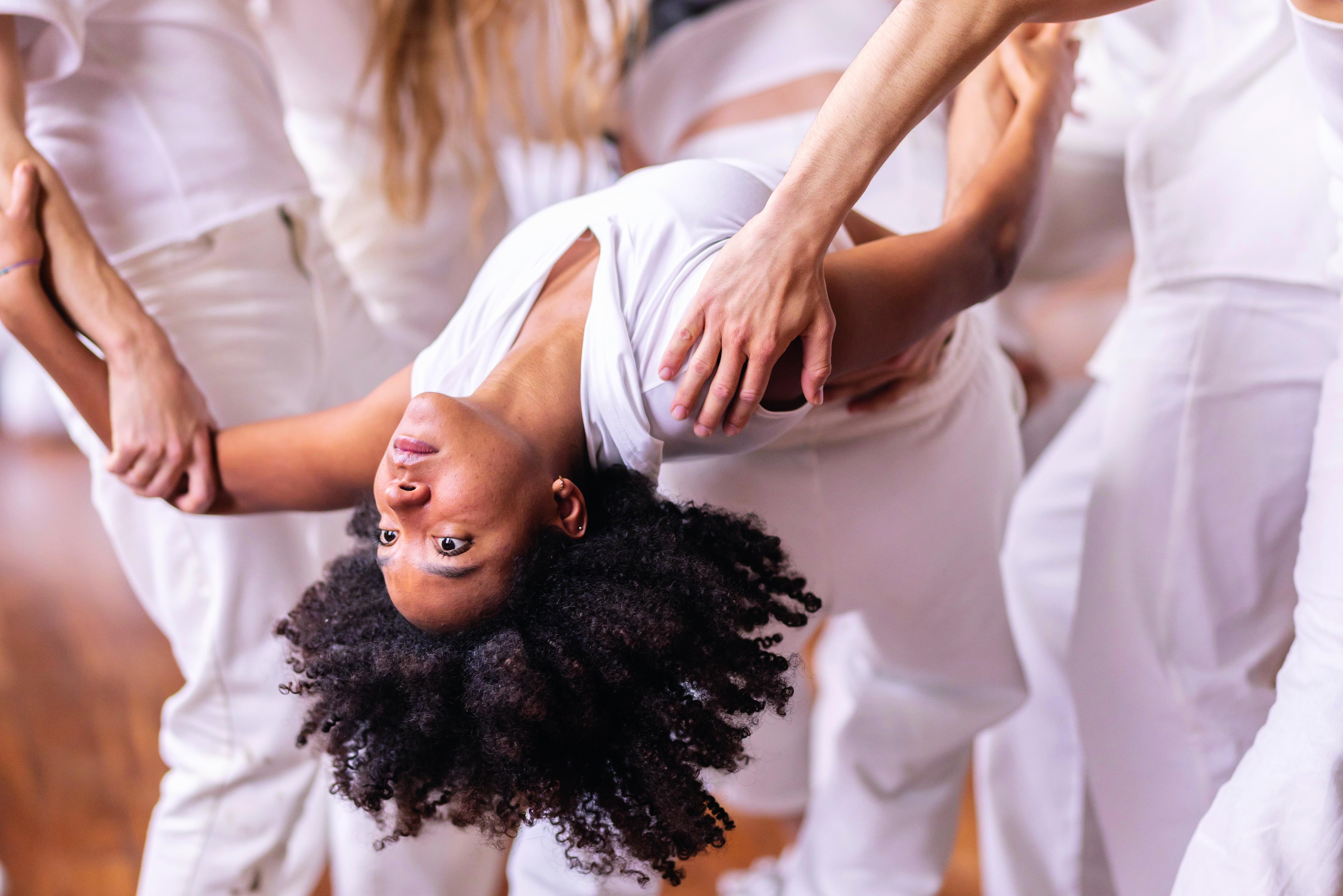 Upside-down dancer in Outsider by Rachid Ouramdane.