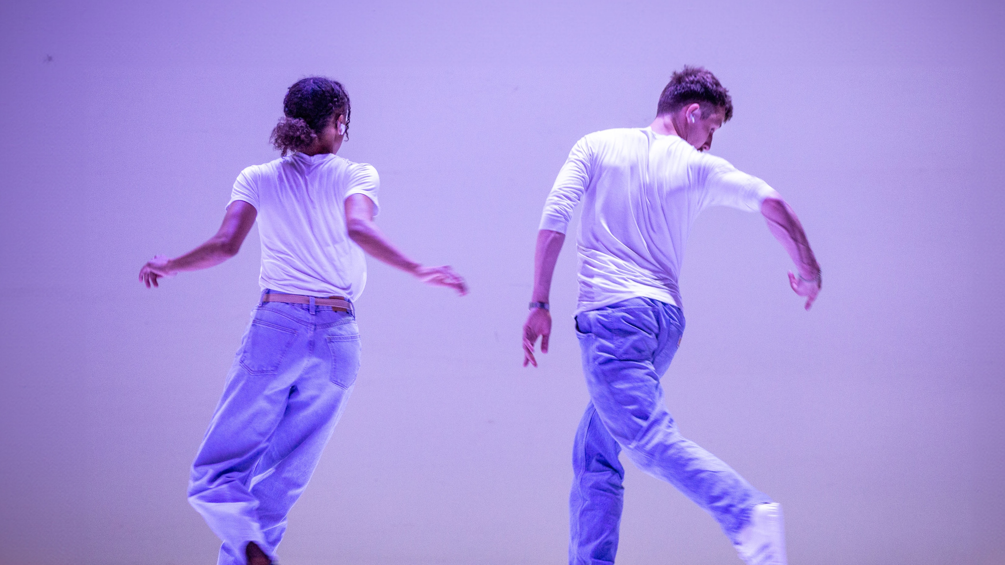 Two synchronized dancers 