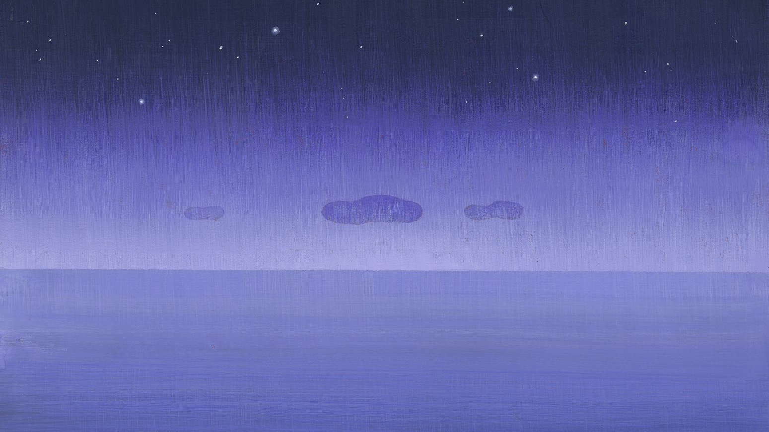 illustration, ciel et mer, bleu nuit