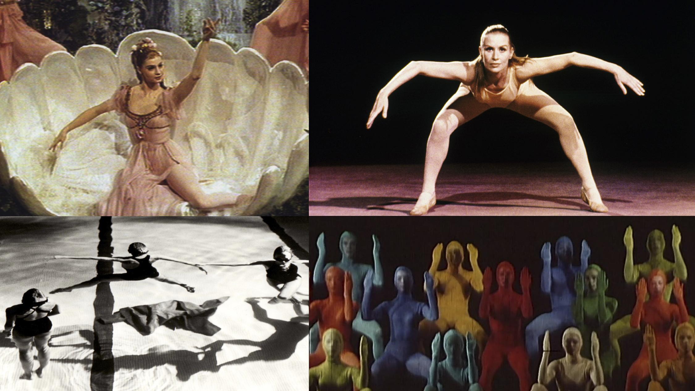 Collage des affiches des films avec danseurs