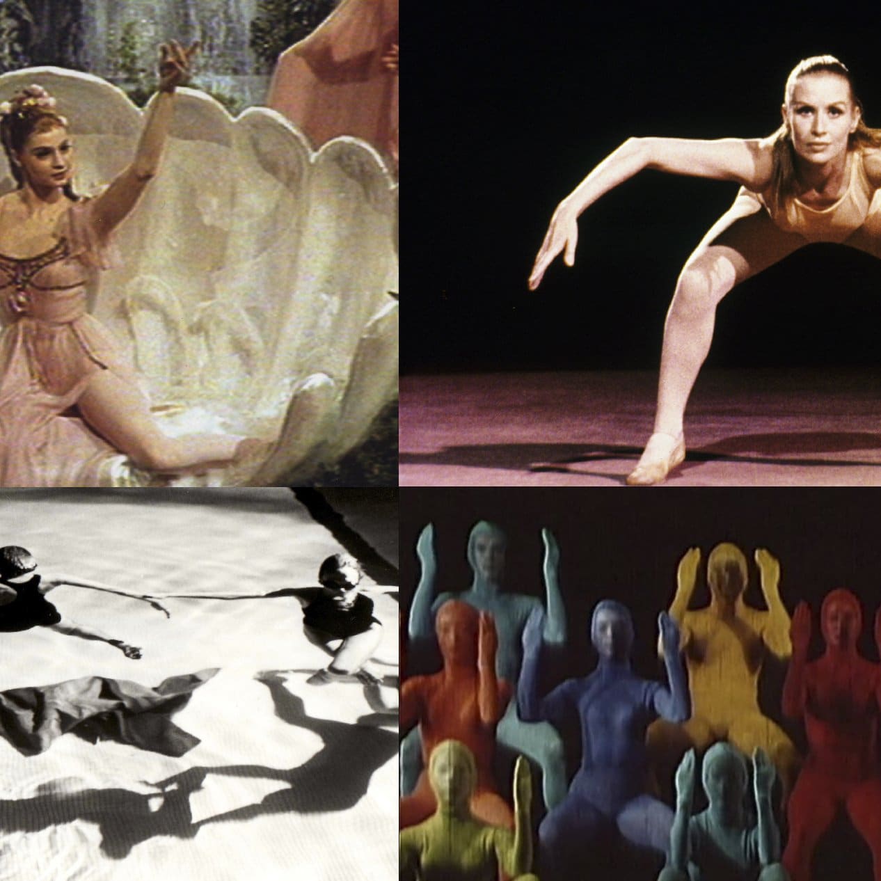 Collage des affiches des films avec danseurs